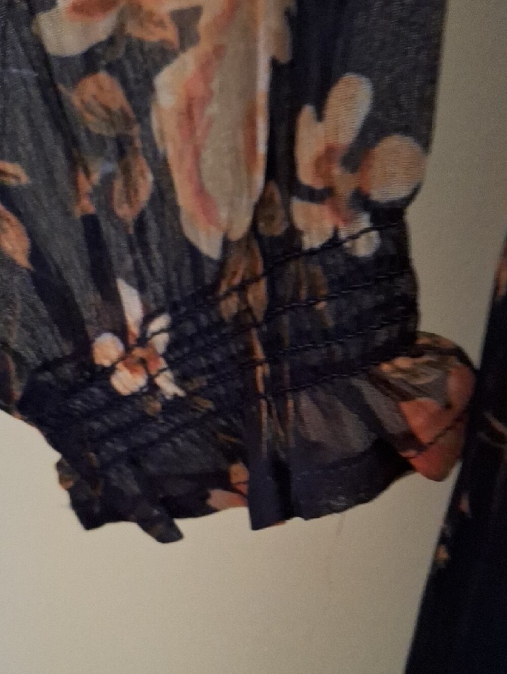 Patrons of Peace Navy Maxi Dress with Pink Floral Print - Picture 4 of 6